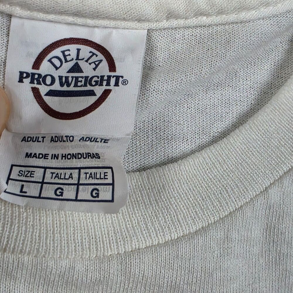 VTG Alabama Crimson Tide Shirt Mens L Delta Pro Weight White Graphic College Tee - Picture 4 of 6